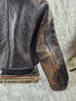 1990s - ONTIME Leather Jacket Mid - length American Casual Distress Brown MED - Jackets - ThrowbackBuys - The Thrifty Gypsyy Shop