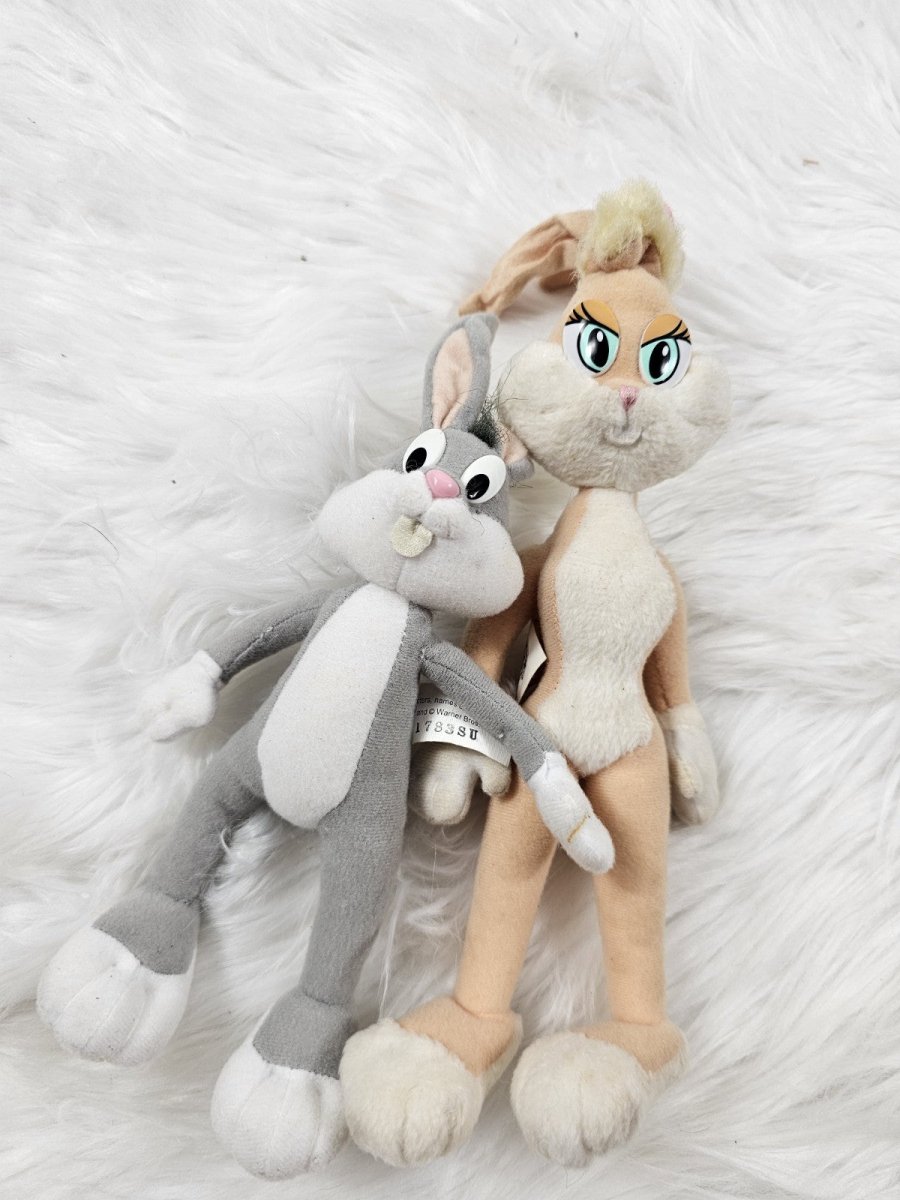 1990s - Warner Bros Lola Rabbit And Bugs Bunny - Looney Tunes Plush Toys - Plushies - ThrowbackBuys - The Thrifty Gypsyy Shop