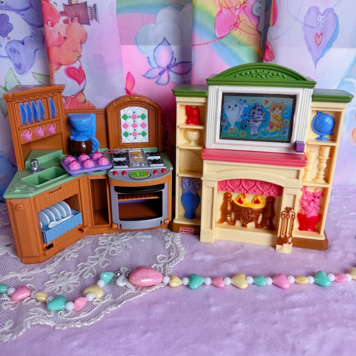Fisher Price / Mattel Barbie Dreamhouse Furniture - Lot of 2 - Action Figures & Collectibles - ThrowbackBuys - Starbunnyvintage