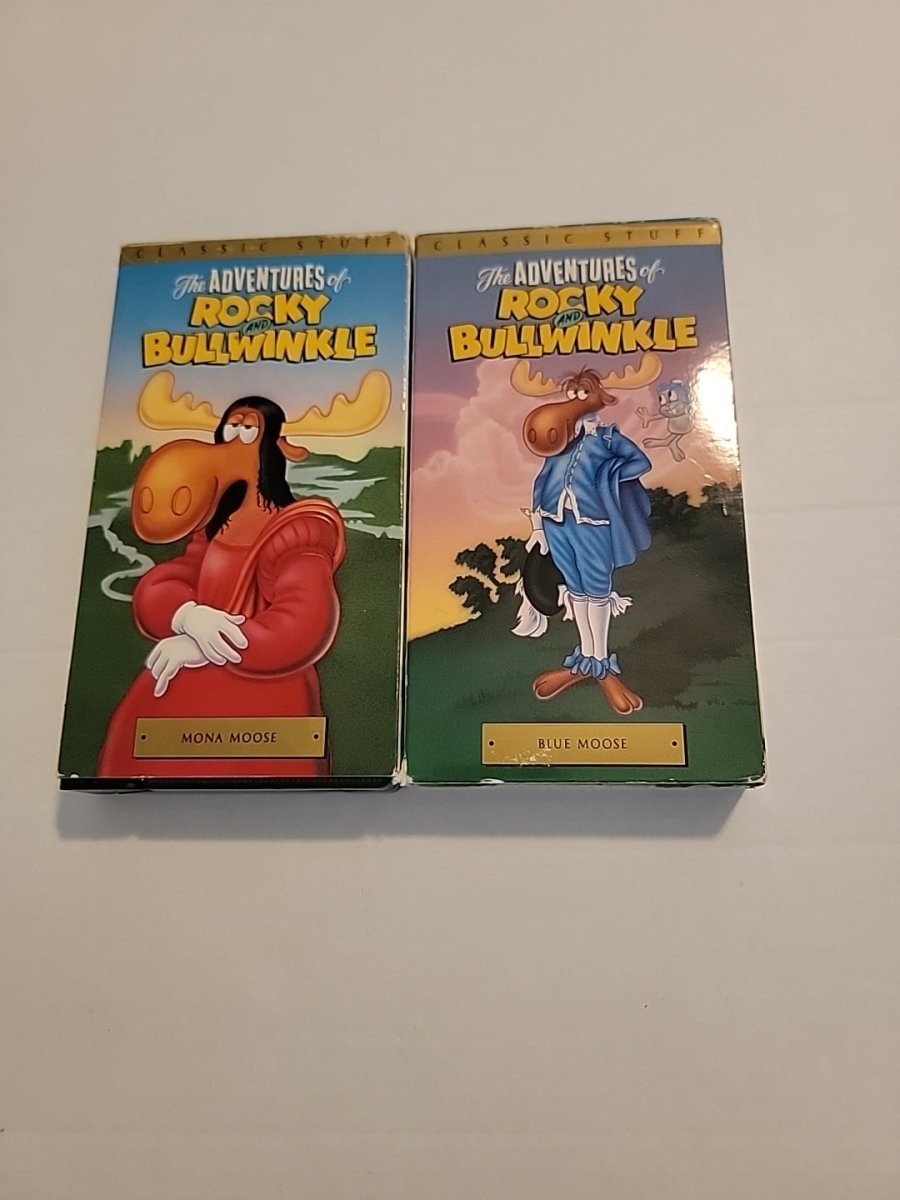 The Adventures of Rocky and Bullwinkle Mona Moose and Blue Moose VHS Tapes - VHS - ThrowbackBuys - Amanda's Awesome Finds