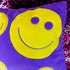 Vintage Y2K Purple Smiley Face Throw Pillow