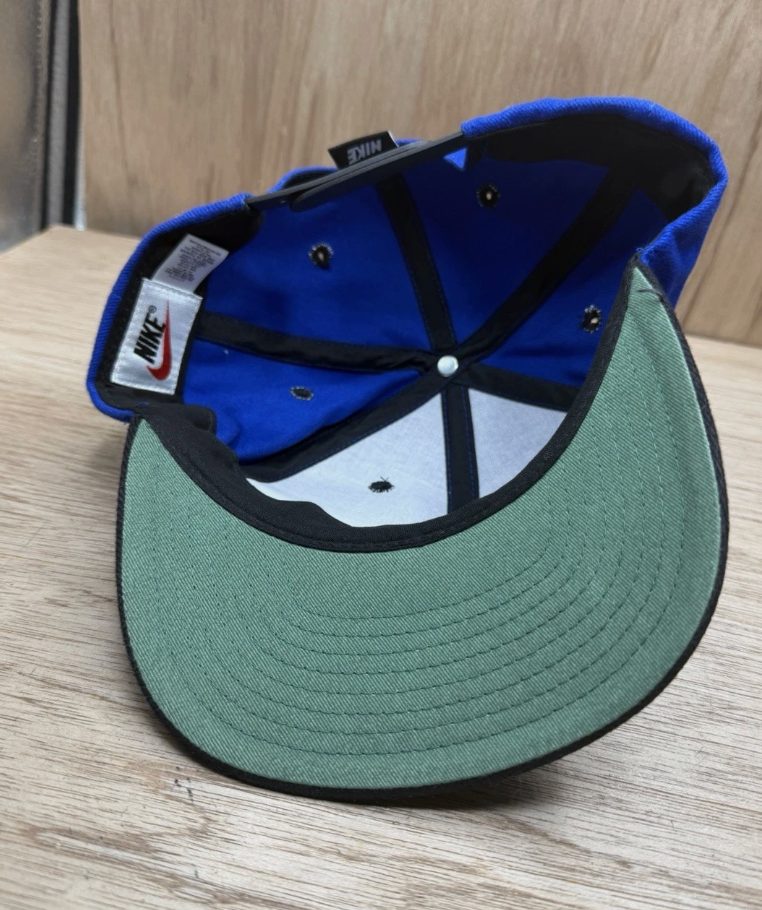 Vintage 90’s Nike Logo Hat Swoosh Basketball Blue Snapback OSFA Cap Adult