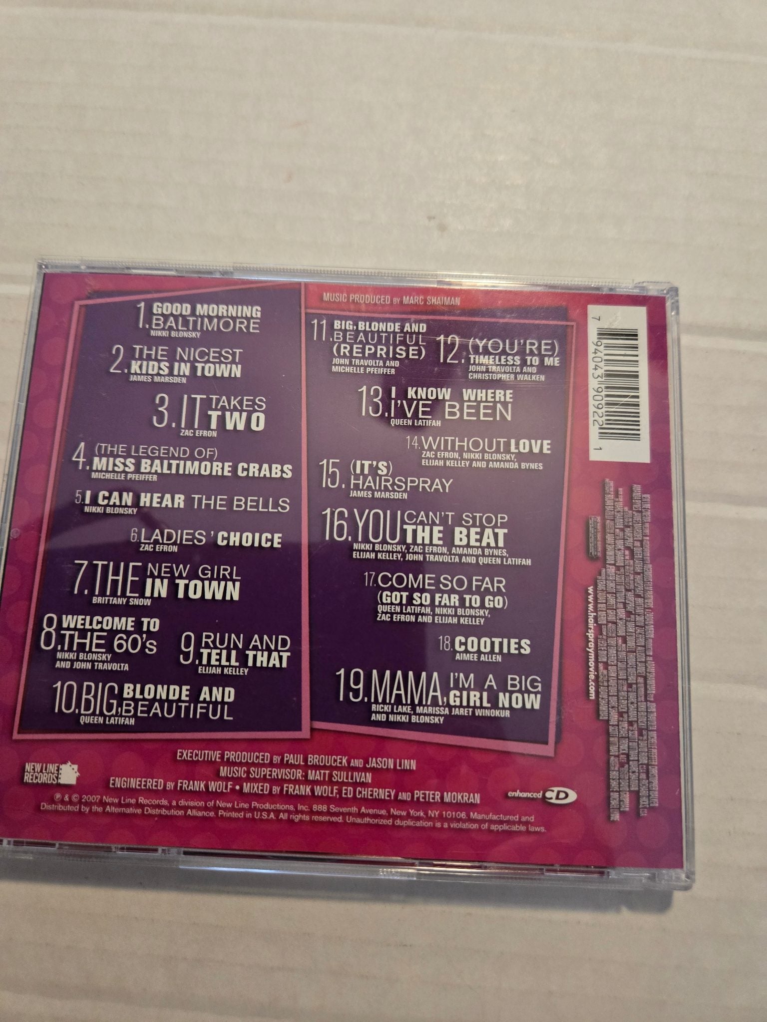 Hairspray Musical Movie Soundtrack CD