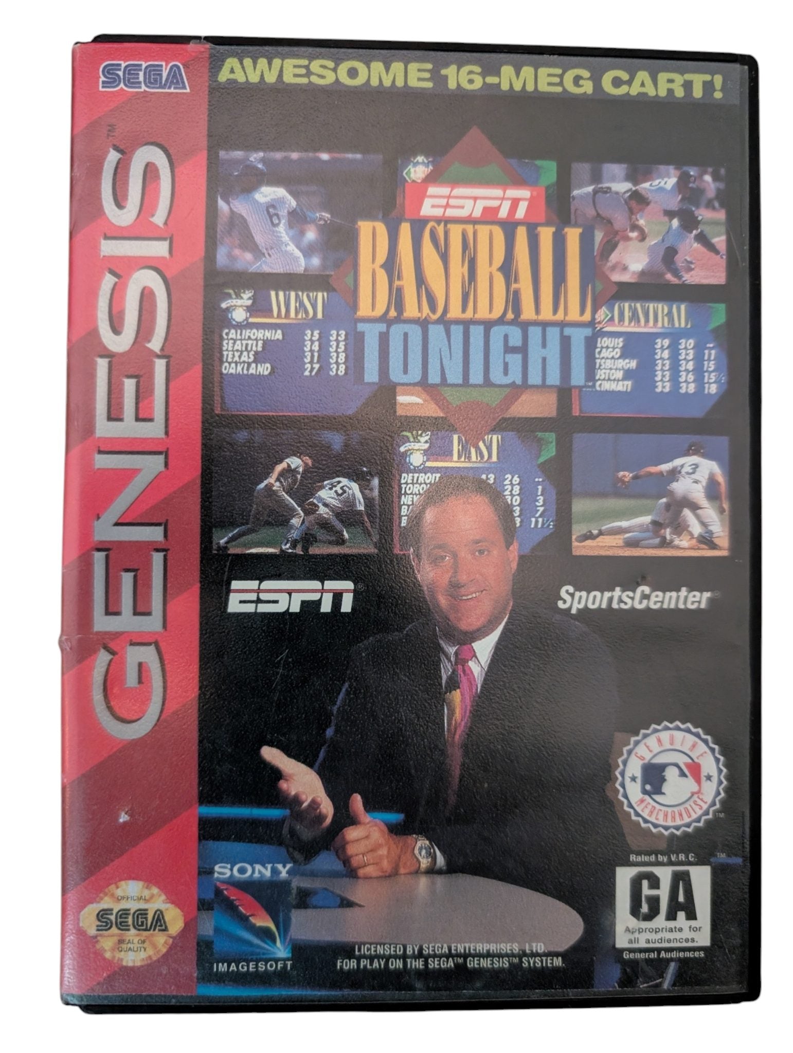 ESPN Baseball Tonight - SEGA Genesis - (1994) - Complete in Box
