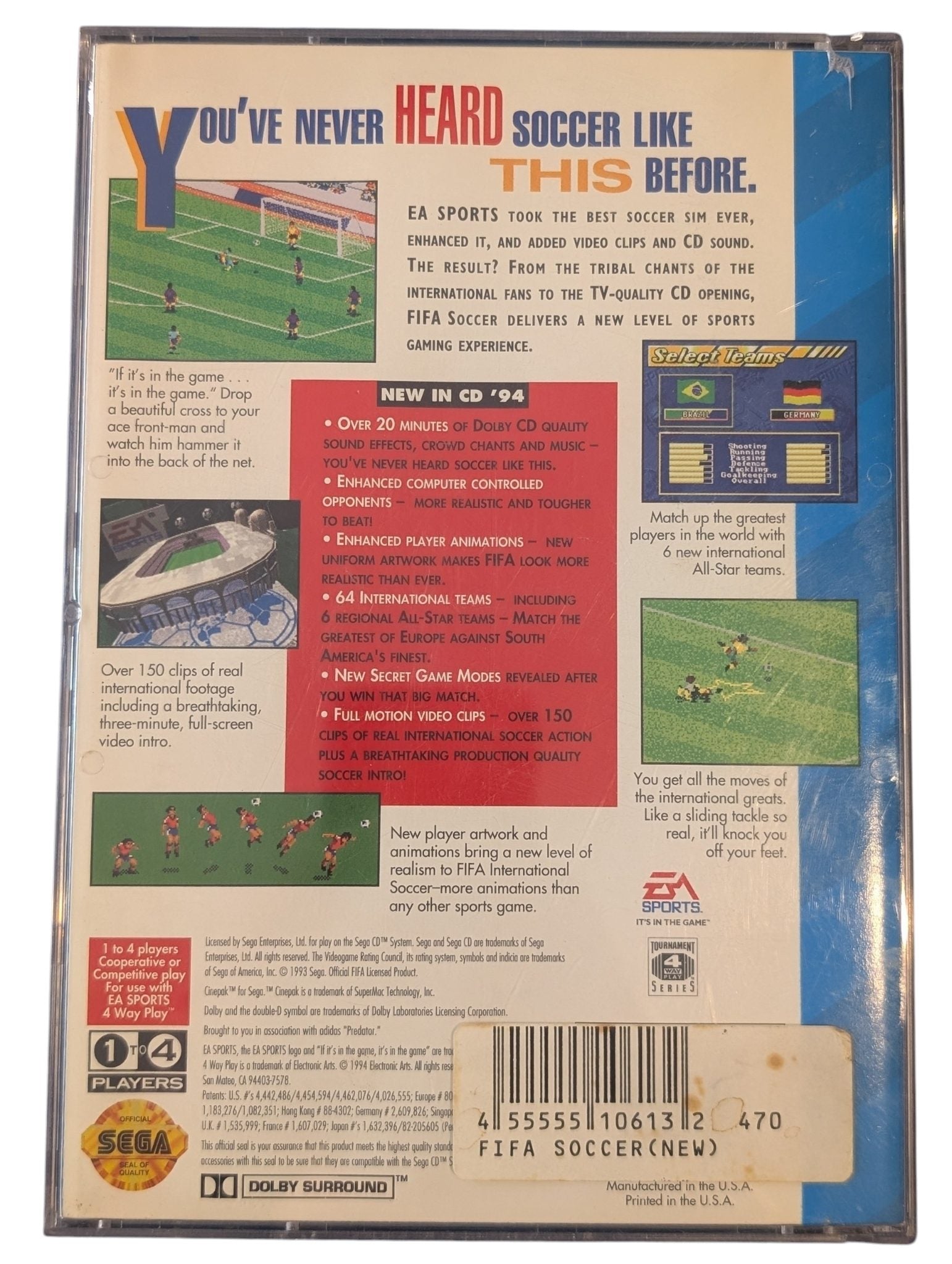 FIFA International Soccer - Complete in Box (CIB) - Sega CD - 1994 - Tested/Works