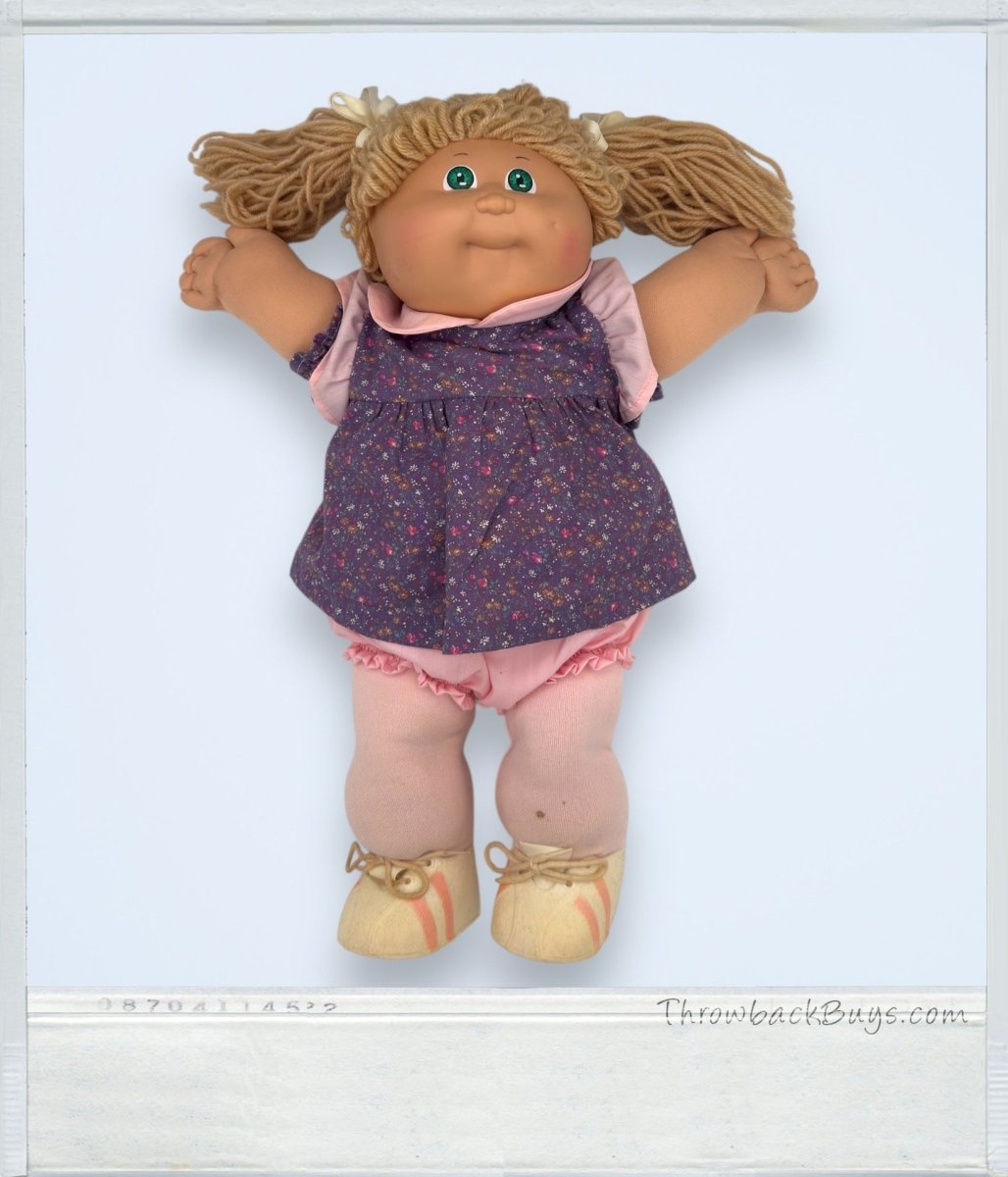 1978, 1982 - Cabbage Patch Kids Xavier Roberts Doll w/ Green Eyes & Light Brown Pigtails - Dolls - ThrowbackBuys - ThrowbackBuys