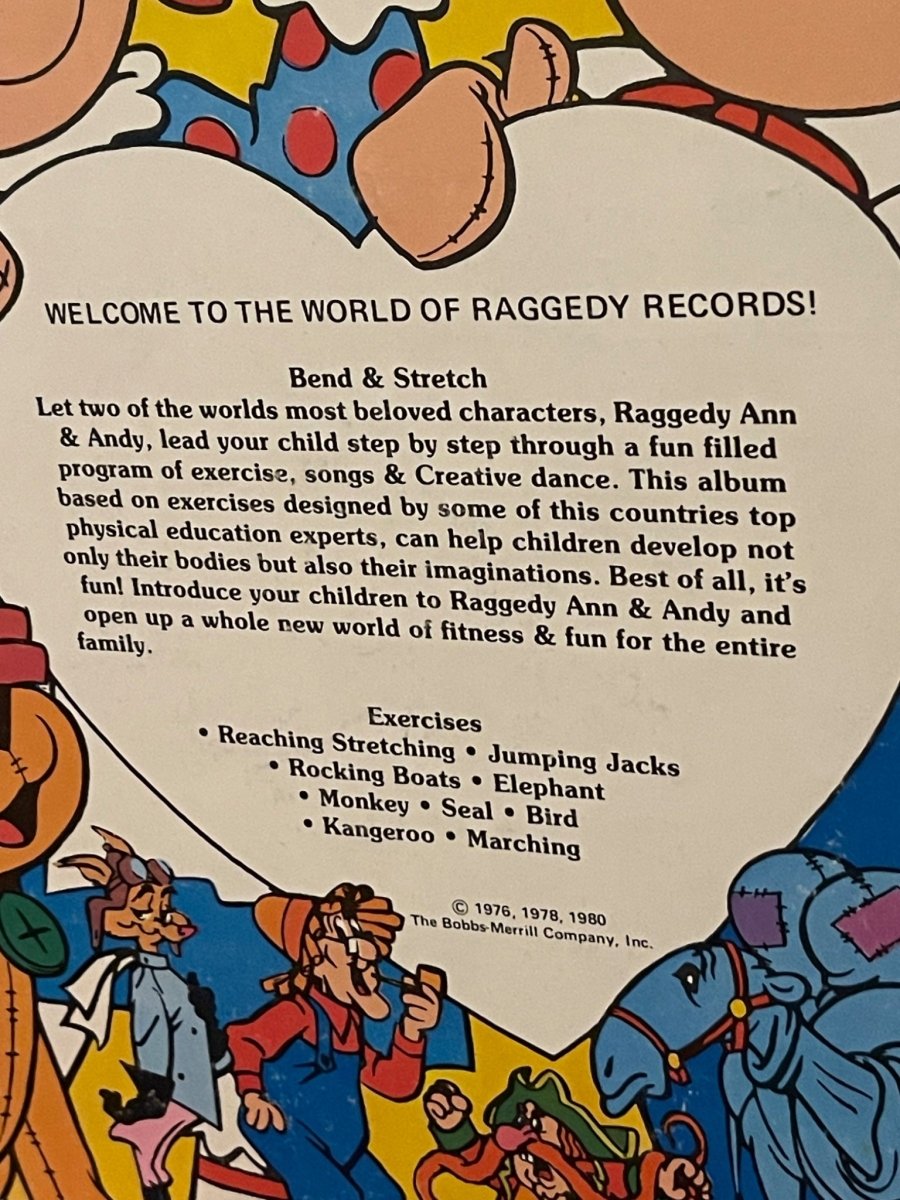 1980 Raggedy Ann & Andy Bend & Stretch Exercise Vinyl Record - Vinyl - ThrowbackBuys - Furby Queen