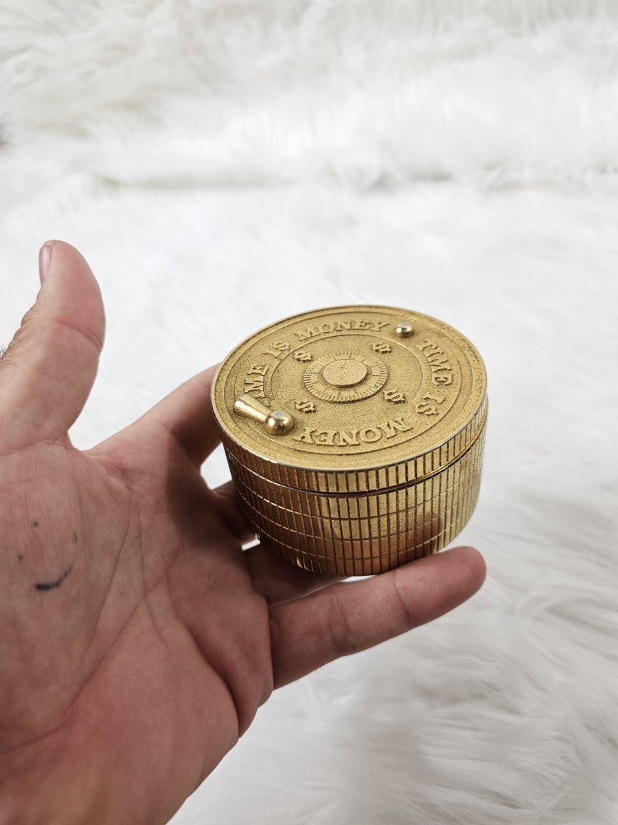 1980 - Walt Disney Scrooge McDuck “Time is Money” Brass Clock - Clocks - ThrowbackBuys - The Thrifty Gypsyy Shop
