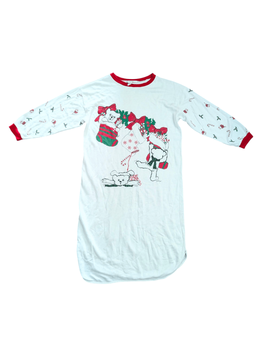 1980s Apostrophe Christmas Bear Nightgown - Outfit Sets - ThrowbackBuys - Shiznit