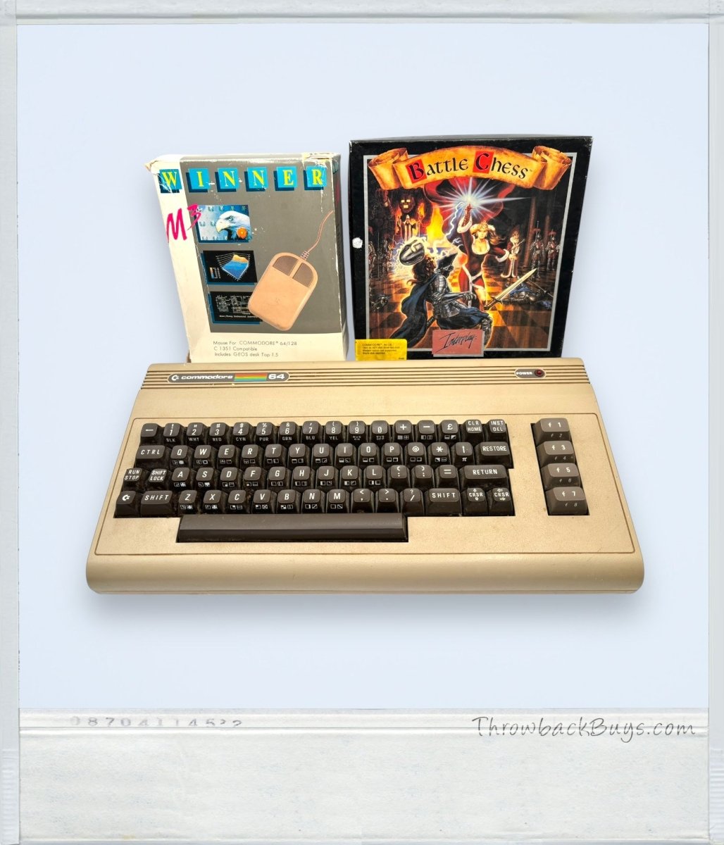 1980s – Commodore 64 Computer Bundle w/ Mouse, Battle Chess Game - Home Game Consoles - ThrowbackBuys - ThrowbackBuys