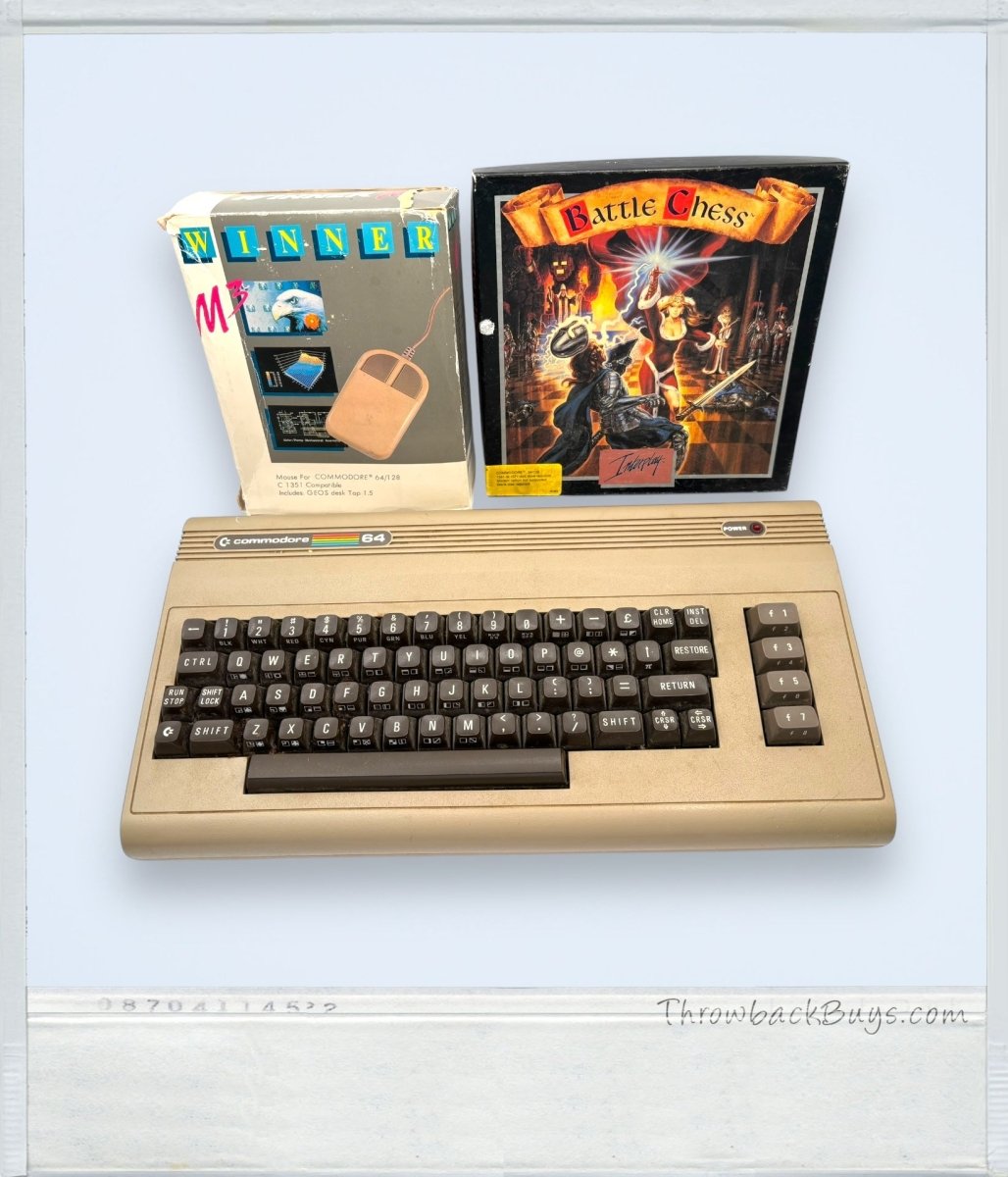 1980s – Commodore 64 Computer Bundle w/ Mouse, Battle Chess Game - Home Game Consoles - ThrowbackBuys - ThrowbackBuys