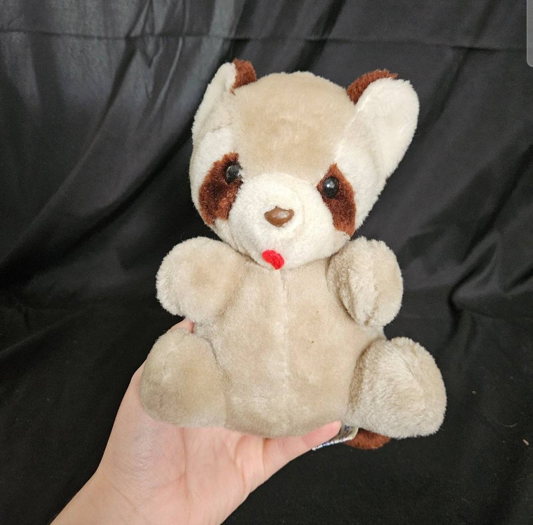 1981 Animal Toys Plush Brand, Raccoon Stuffed Animal Toy - Plushies - ThrowbackBuys - Cloy's Creativity