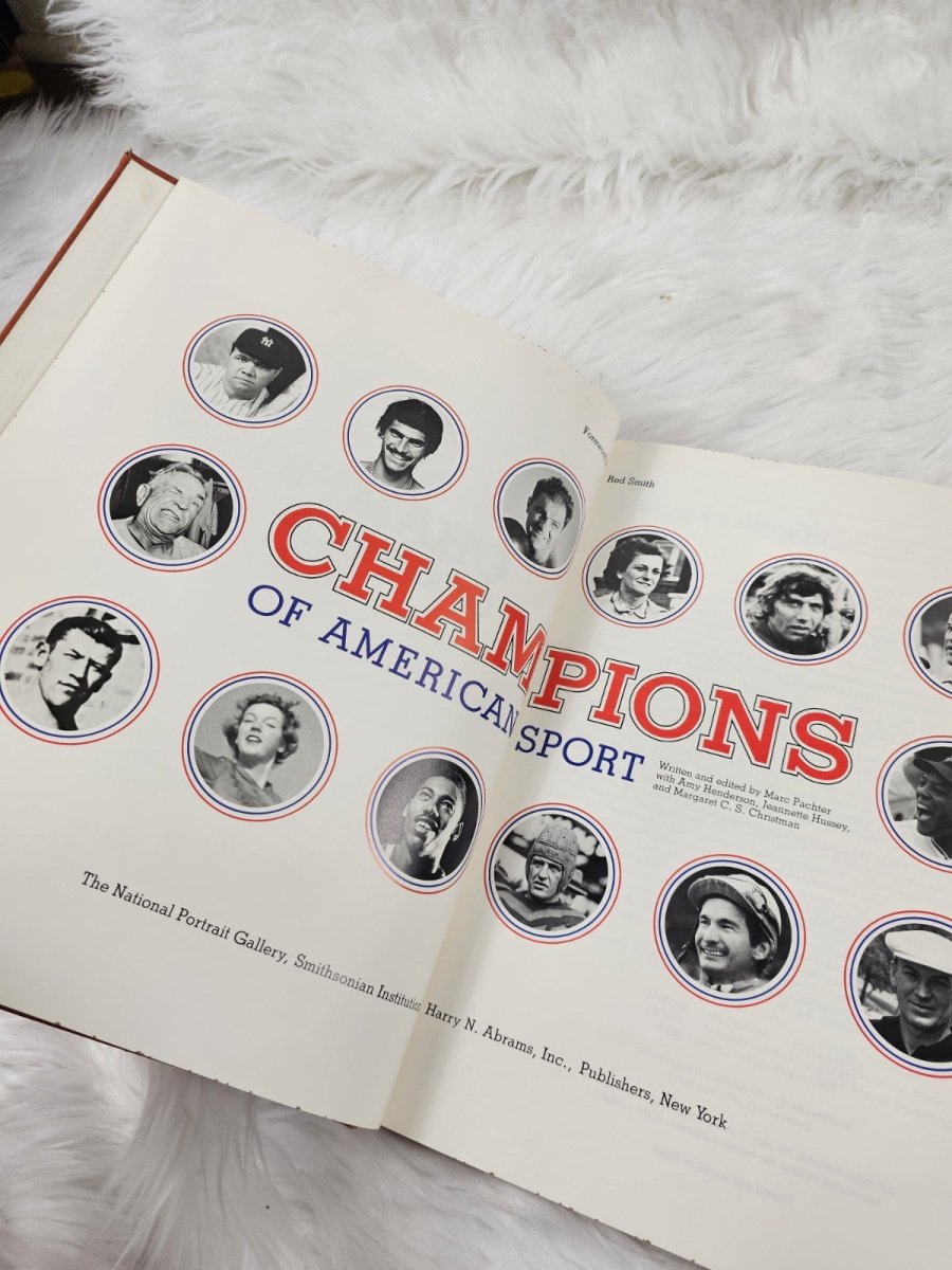 1981 - Champions of American Sport by Marc Pachter, Mission Leather Hardcover - Books - ThrowbackBuys - The Thrifty Gypsyy Shop