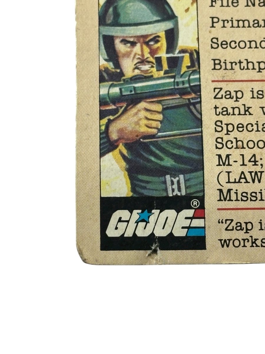 1983 GI Joe Bazooka Soldier Zap Red File Card Only Cut Out Mail Away Red Back - Action Figures & Collectibles - ThrowbackBuys - Abunnysvintageco