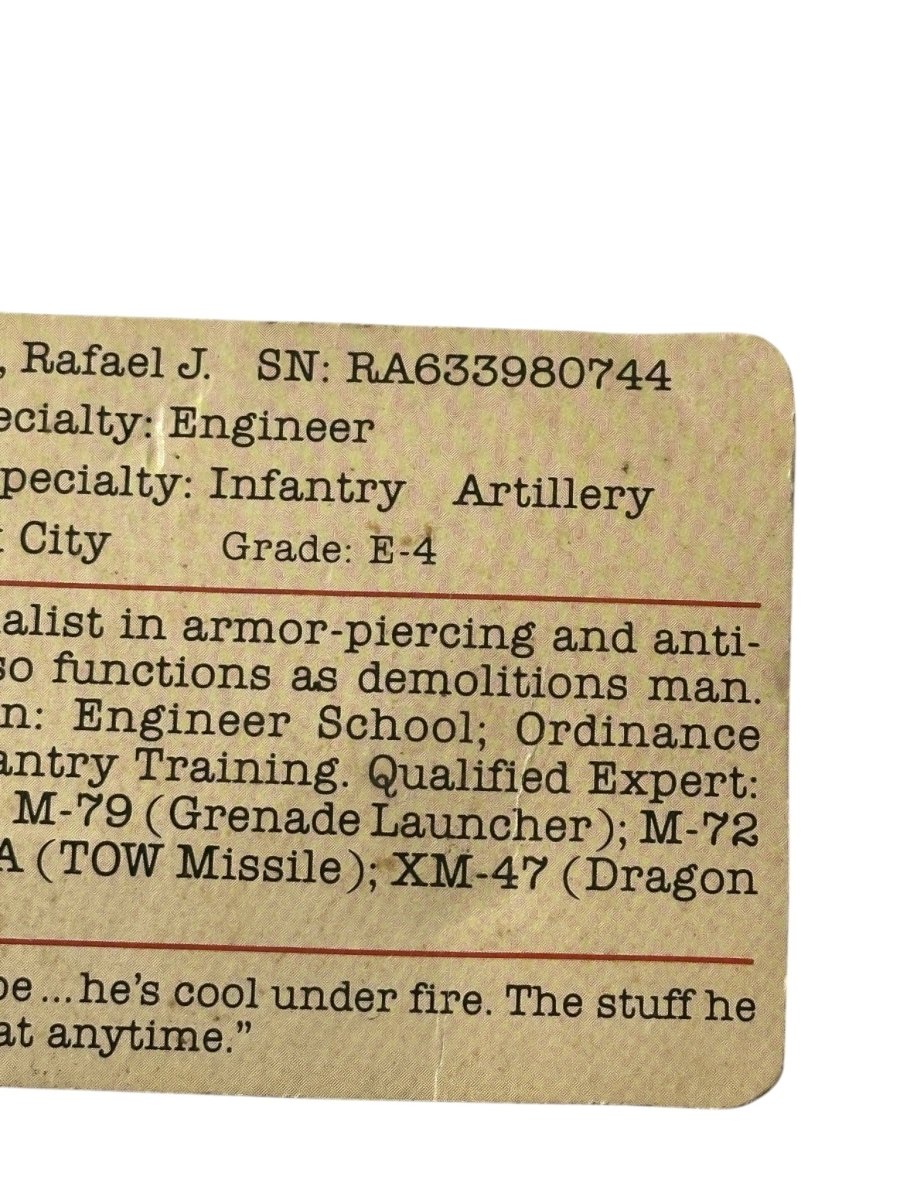 1983 GI Joe Bazooka Soldier Zap Red File Card Only Cut Out Mail Away Red Back - Action Figures & Collectibles - ThrowbackBuys - Abunnysvintageco