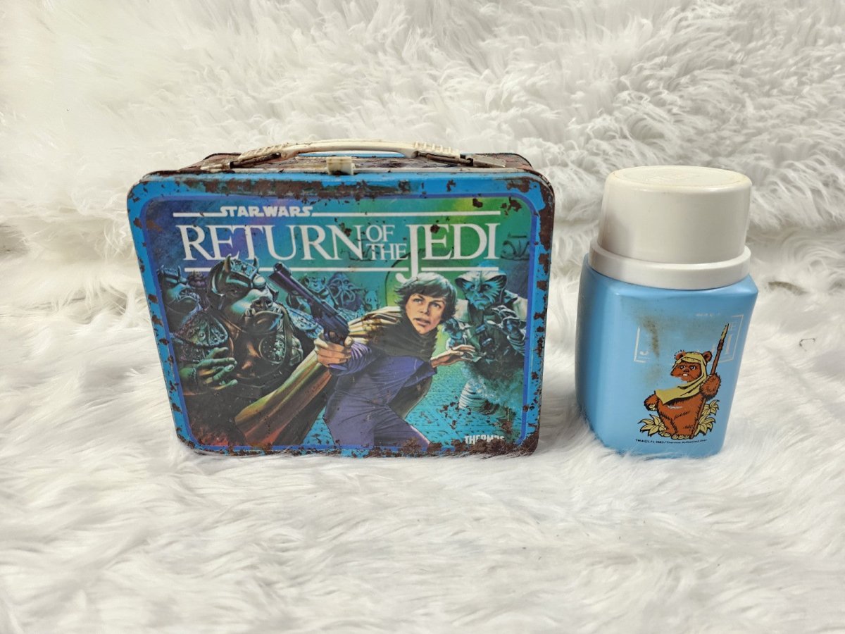1983 - Star Wars Return of the Jedi Metal Lunchbox With Blue Thermos - Lunchboxes - ThrowbackBuys - The Thrifty Gypsyy Shop