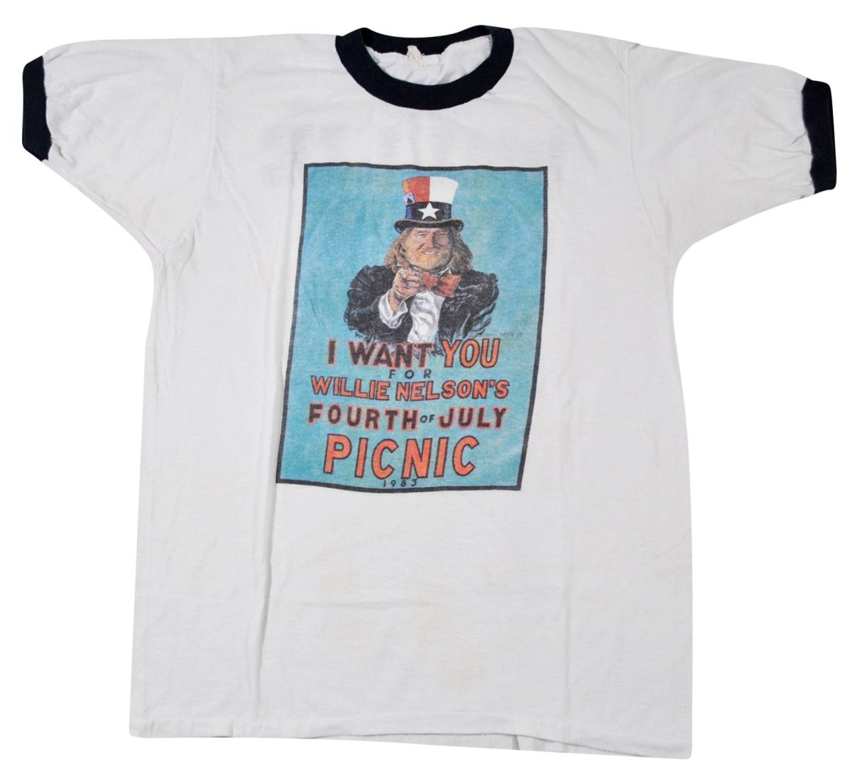 1983 - Willie Nelson: Fourth of July Picnic Unisex Shirt - Medium - T-Shirts - ThrowbackBuys -Yesterday's Attic