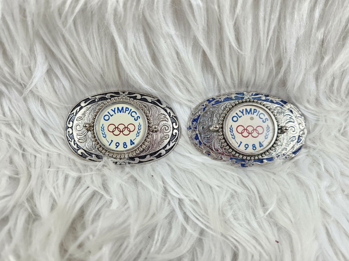 1984 - 2 Olympics Belt Buckles - Belt Buckles - ThrowbackBuys - The Thrifty Gypsyy Shop