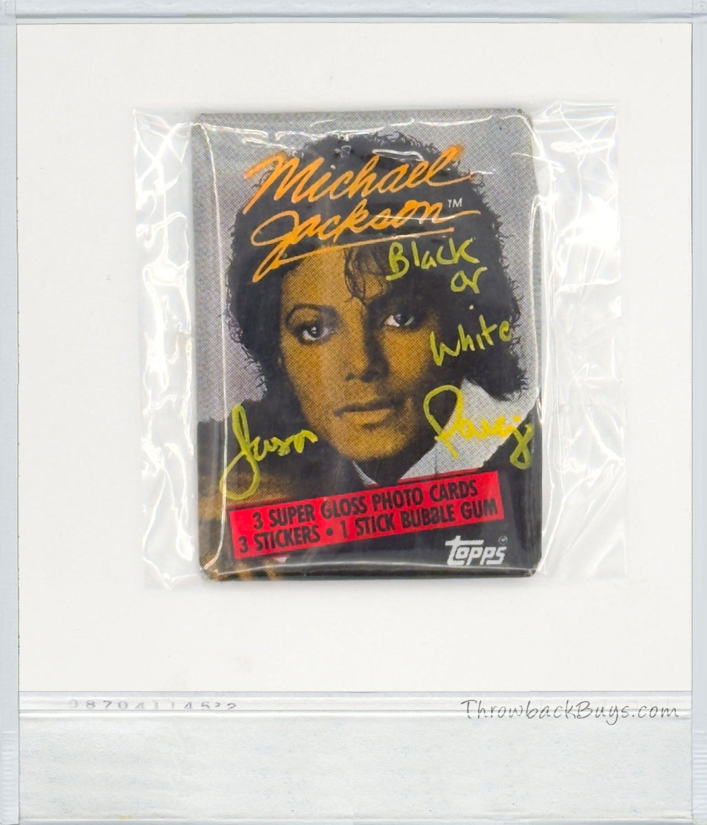 rare michael jackson trading cards 1984 – Topps: Michael Jackson Trading Cards & Gum Pack, Jason Paige Autographed – RARE