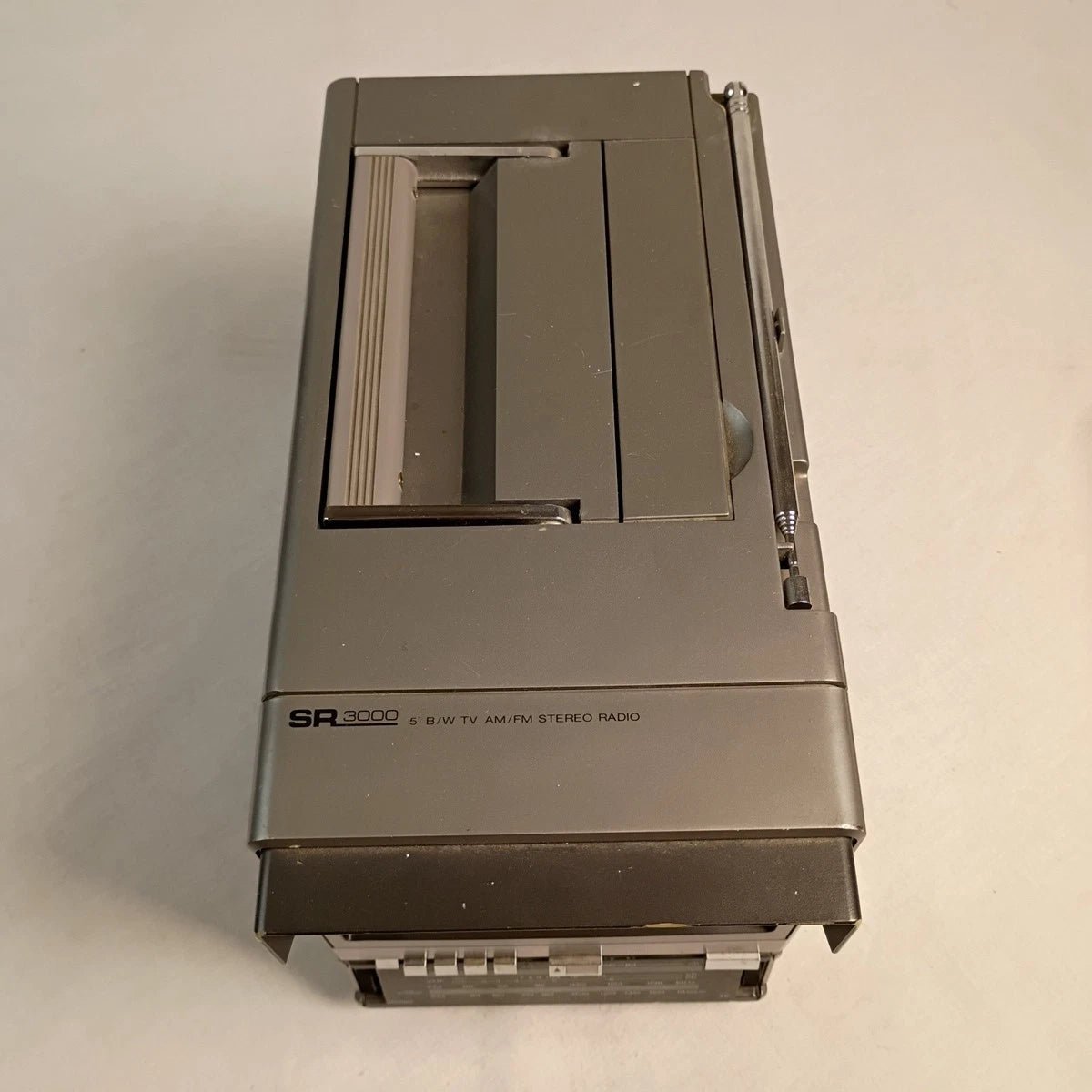 1985 – Sears SR3000 5” B&W CRT TV + AM/FM Radio - Portable Video - ThrowbackBuys - ResellerDoor