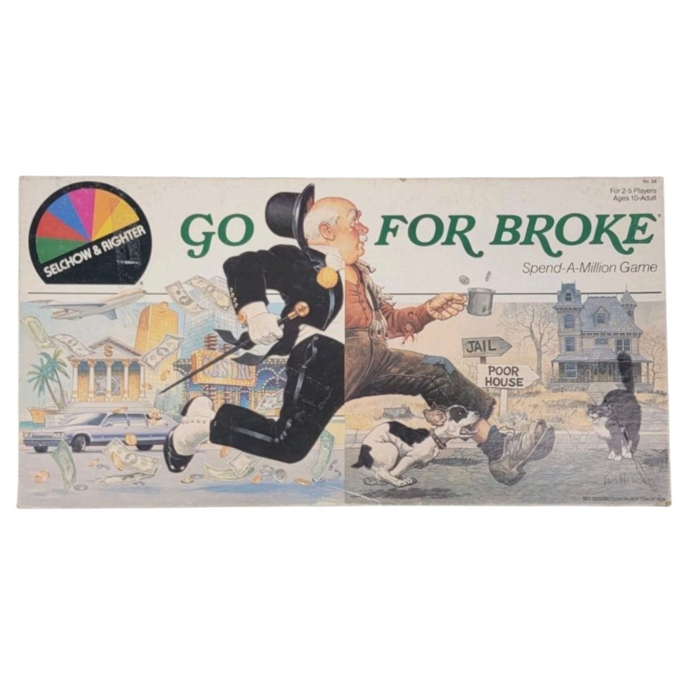 1985 - Vintage Go For Broke Board Game Spend - A - Milion Selchow & Righter Complete - Board Games - ThrowbackBuys - A N E 1 Stop Shop