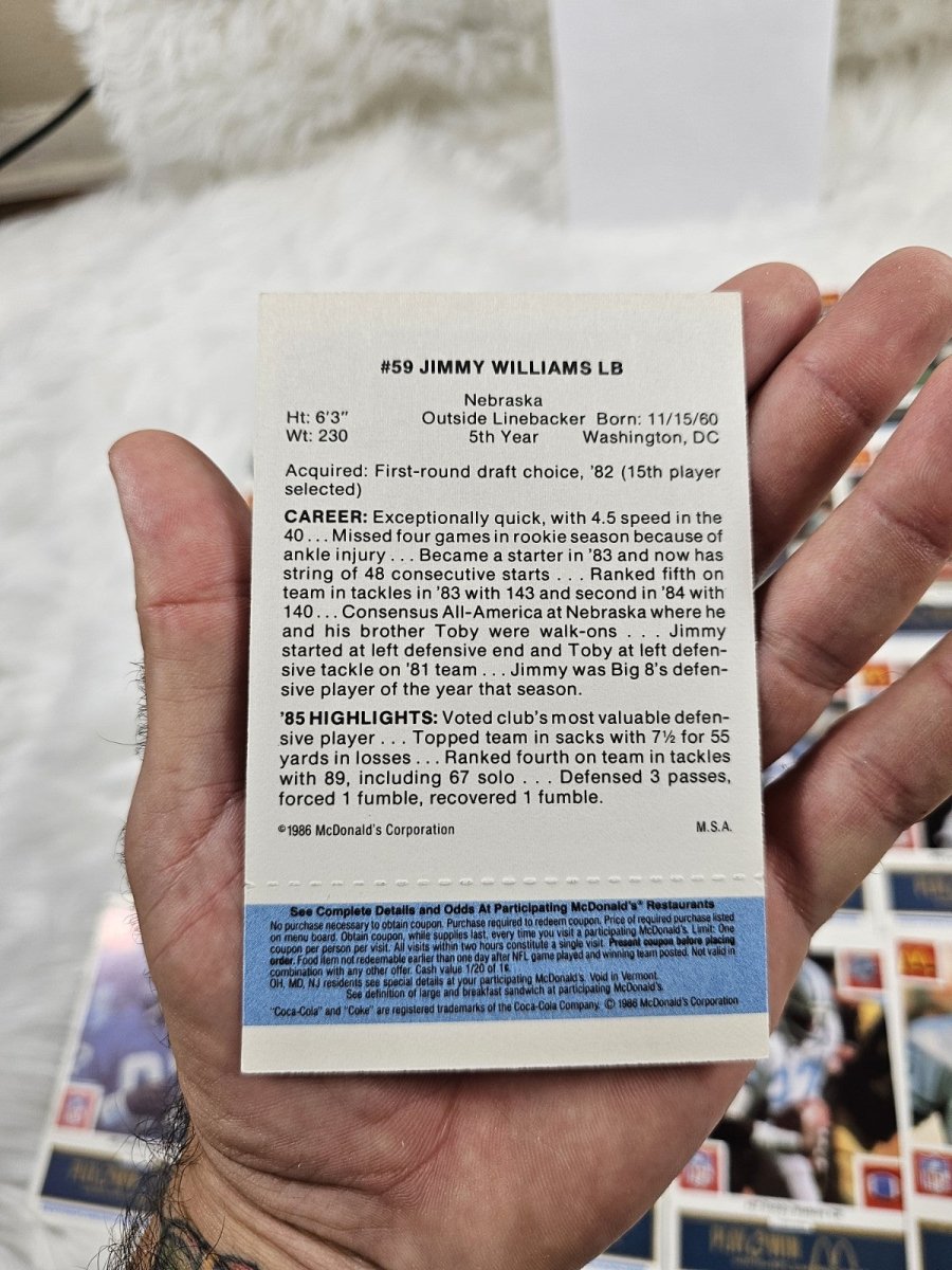 1986 - McDonald's Cards Cards NFL Detroit Lions Set (24) Blue Tab Unscratched MINT - Trading Cards - ThrowbackBuys - The Thrifty Gypsyy Shop