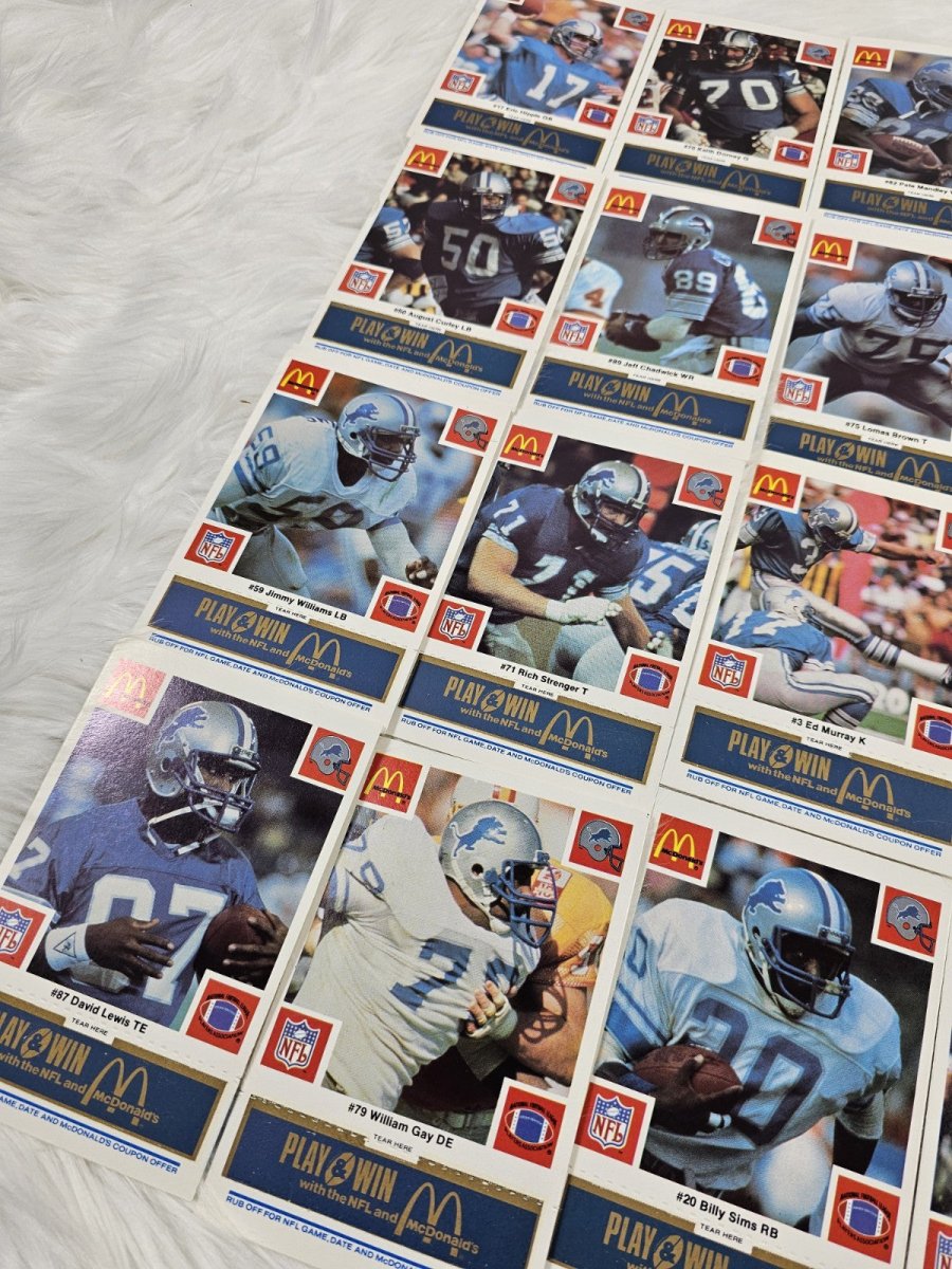 1986 - McDonald's Cards Cards NFL Detroit Lions Set (24) Blue Tab Unscratched MINT - Trading Cards - ThrowbackBuys - The Thrifty Gypsyy Shop