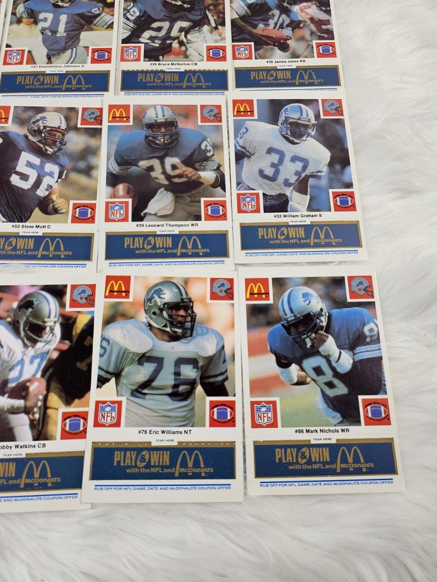 1986 - McDonald's Cards Cards NFL Detroit Lions Set (24) Blue Tab Unscratched MINT - Trading Cards - ThrowbackBuys - The Thrifty Gypsyy Shop
