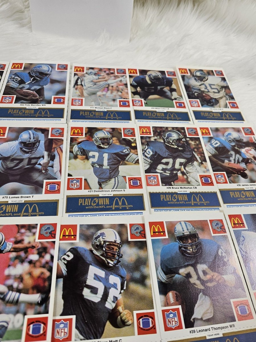 1986 - McDonald's Cards Cards NFL Detroit Lions Set (24) Blue Tab Unscratched MINT - Trading Cards - ThrowbackBuys - The Thrifty Gypsyy Shop