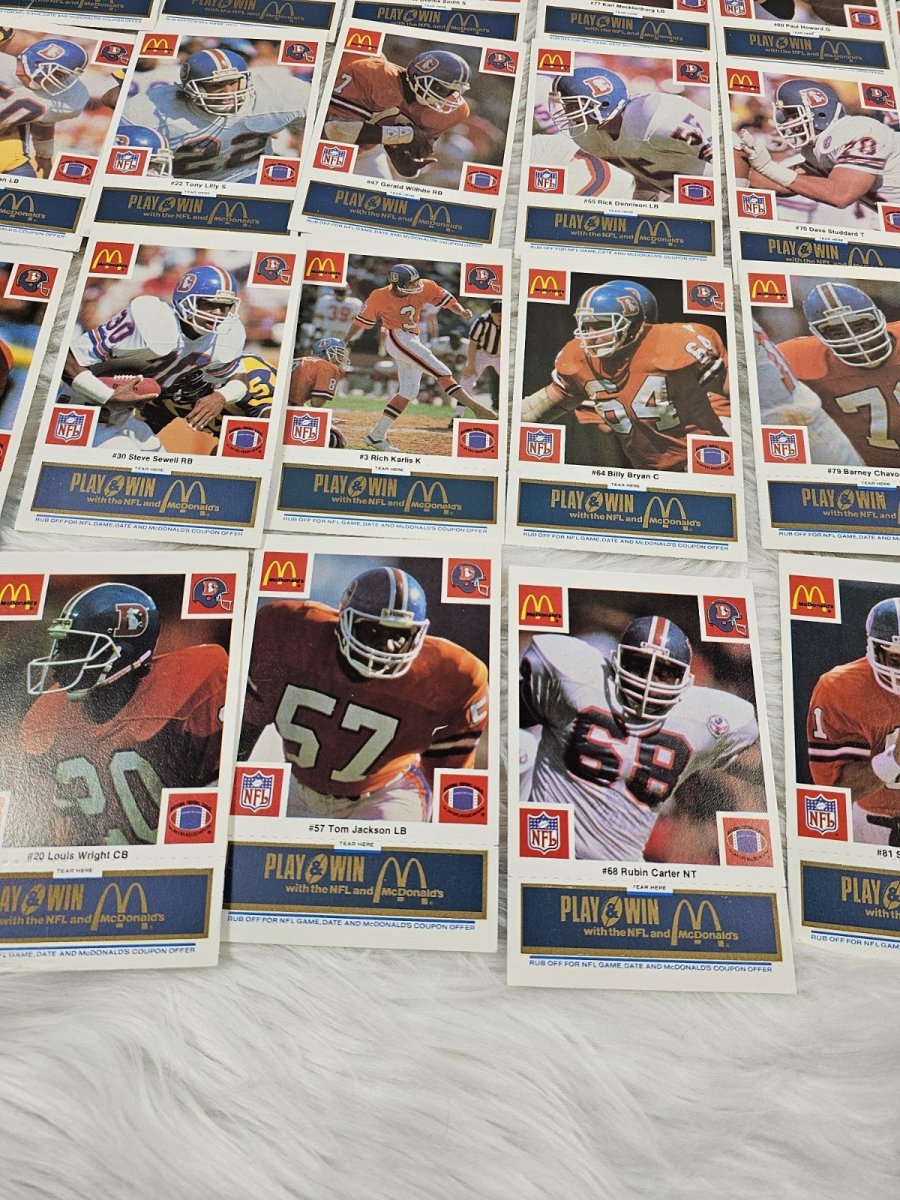 1986 - McDonald's Cards Denver Broncos Set of (24) Blue Tab - Unscratched MINT CONDITION - Trading Cards - ThrowbackBuys - The Thrifty Gypsyy Shop