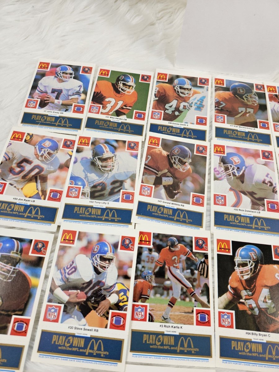 1986 - McDonald's Cards Denver Broncos Set of (24) Blue Tab - Unscratched MINT CONDITION - Trading Cards - ThrowbackBuys - The Thrifty Gypsyy Shop