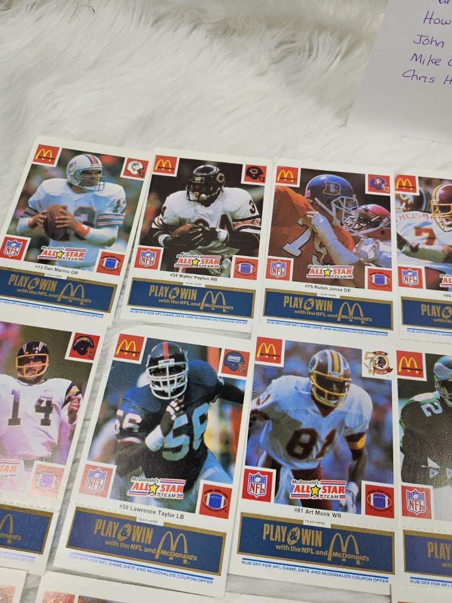 1986 - McDonald's Cards NFL All Star Team (24) Blue Tab Unscratched MINT - Trading Cards - ThrowbackBuys - The Thrifty Gypsyy Shop