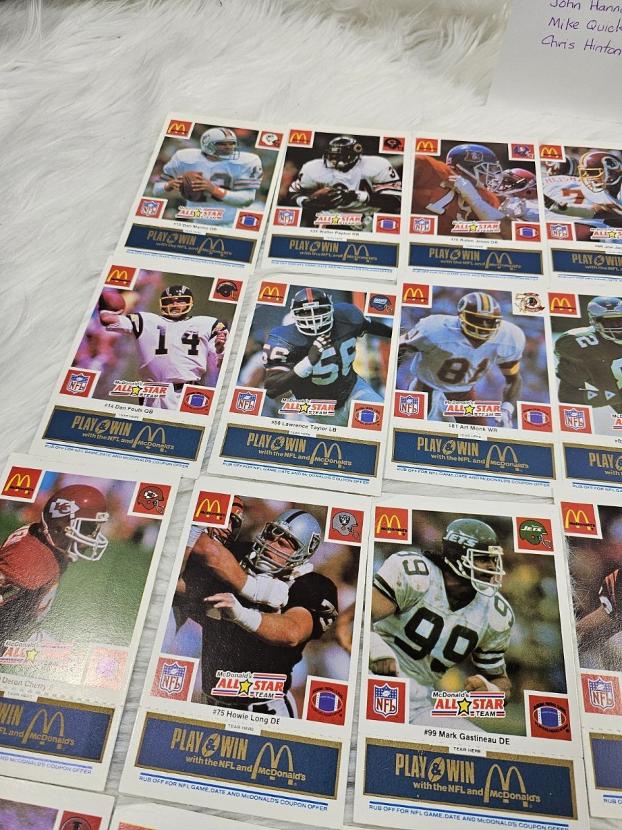 1986 - McDonald's Cards NFL All Star Team (24) Blue Tab Unscratched MINT - Trading Cards - ThrowbackBuys - The Thrifty Gypsyy Shop