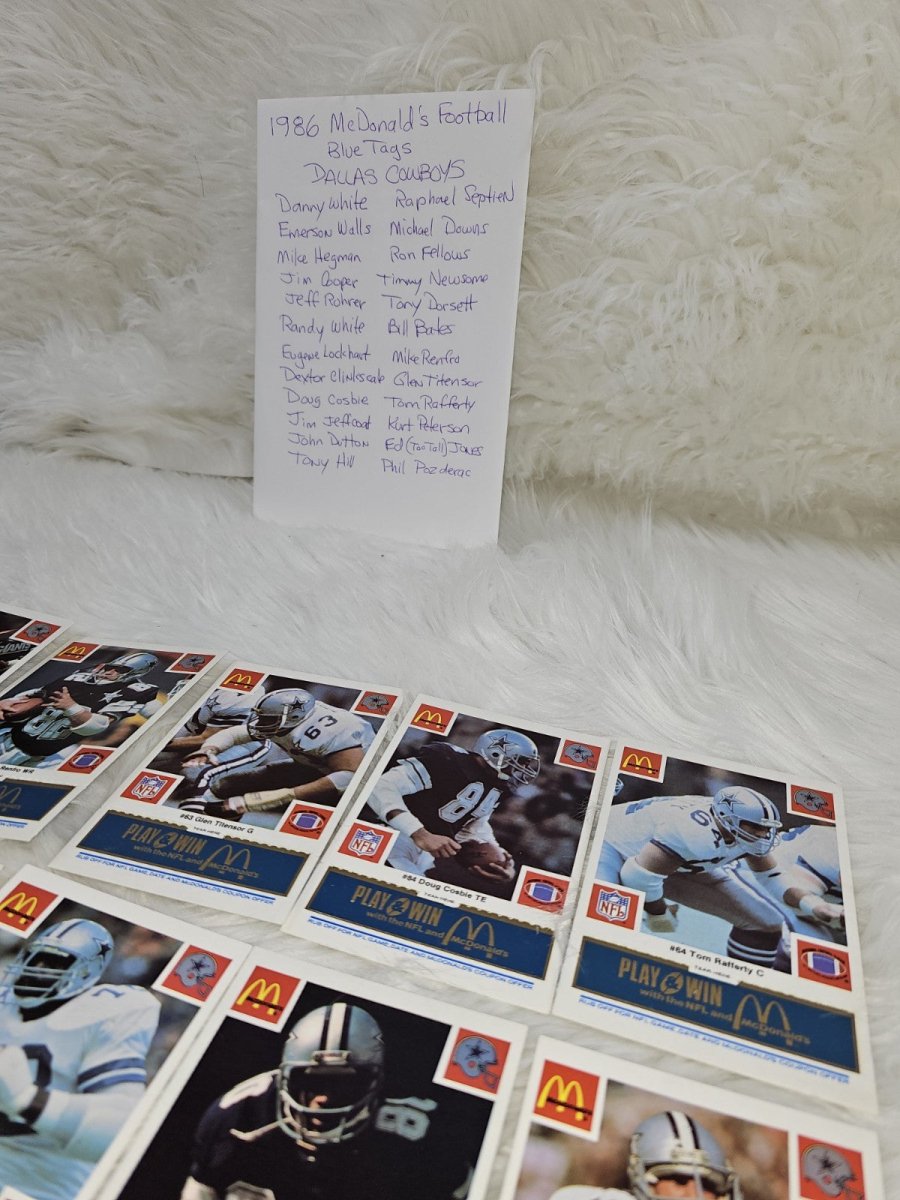 1986 - McDonald's Cards NFL Dallas Cowboys (24) Blue Tab Unscratched MINT - Trading Cards - ThrowbackBuys - The Thrifty Gypsyy Shop