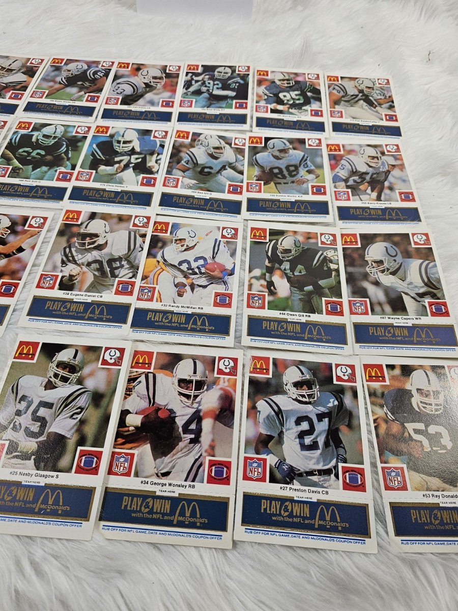 1986 - McDonald's Cards NFL Football Colts (24) Blue Tab Unscratched MINT - Trading Cards - ThrowbackBuys - The Thrifty Gypsyy Shop