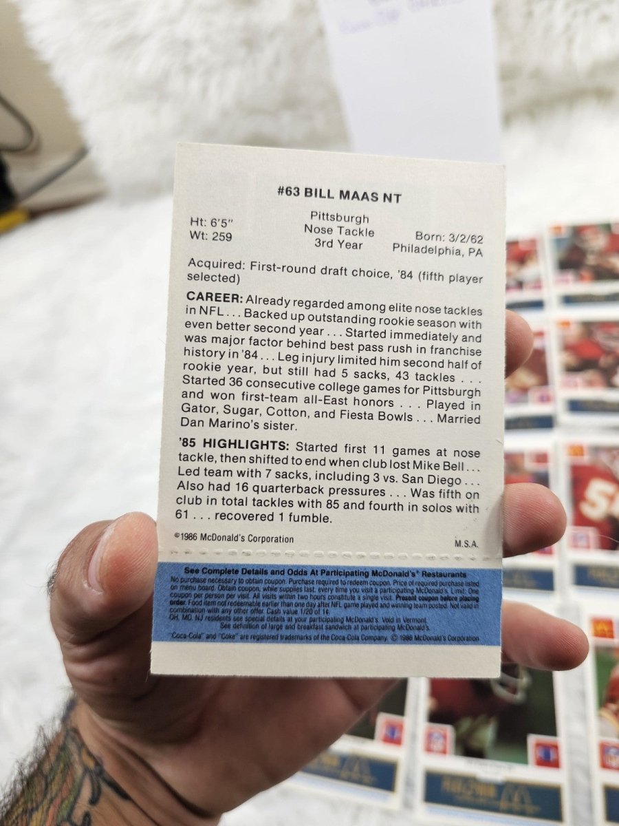 1986 - McDonald's Cards NFL Kansas City Chiefs (24) Blue Tab Unscratched MINT - Trading Cards - ThrowbackBuys - The Thrifty Gypsyy Shop