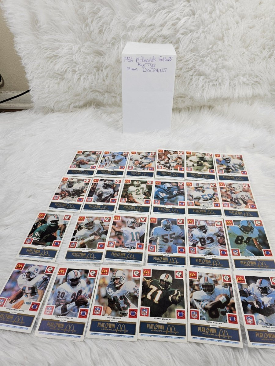 1986 - McDonald's Cards NFL Miami Dolphins (24) Blue Tab Unscratched MINT - Trading Cards - ThrowbackBuys - The Thrifty Gypsyy Shop