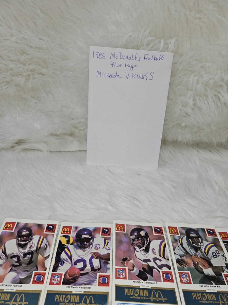 1986 - McDonald's Cards NFL Minnesota Vikings (24) Blue Tab Unscratched MINT - Trading Cards - ThrowbackBuys - The Thrifty Gypsyy Shop