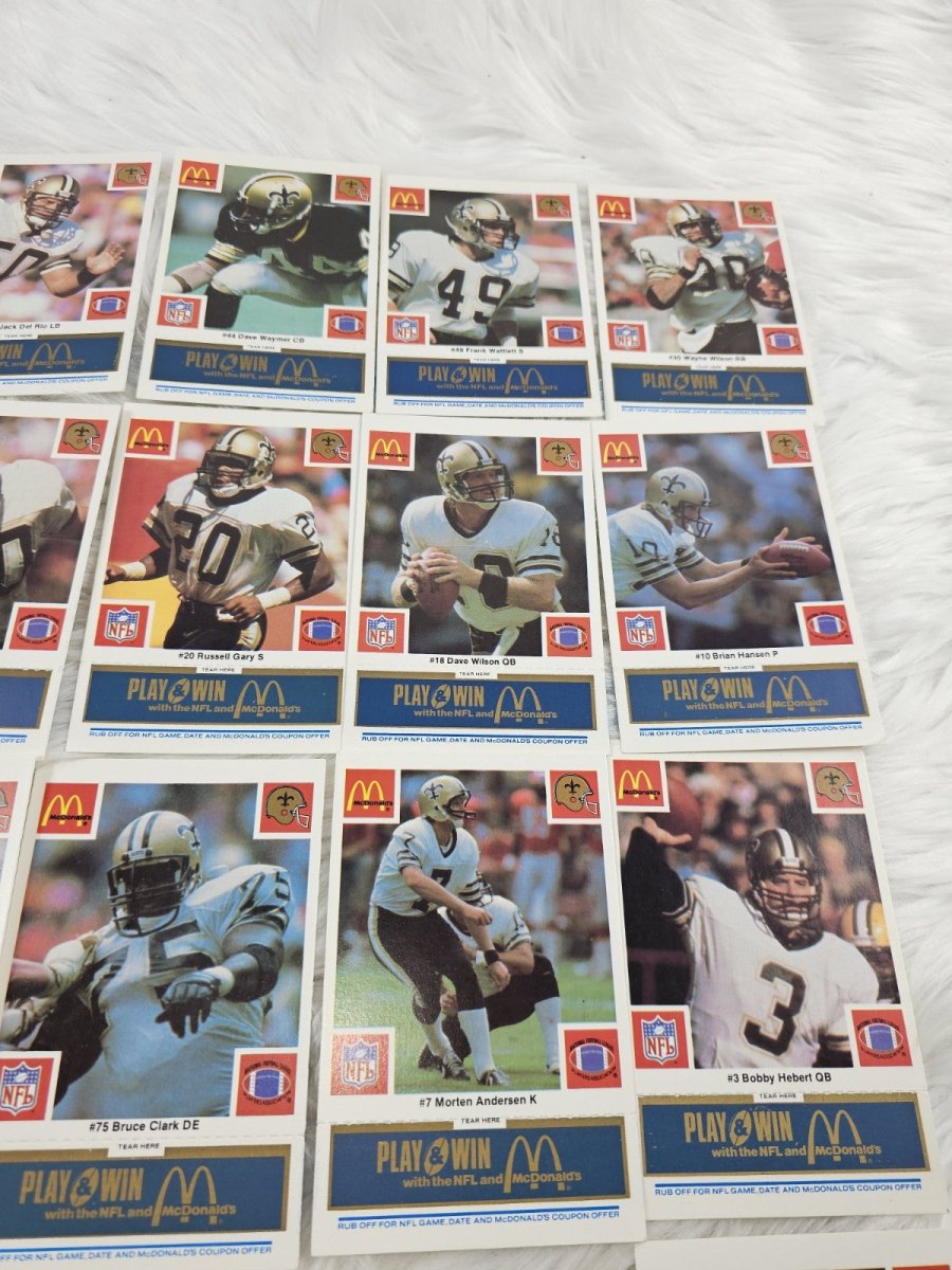 1986 - McDonald's Cards NFL New Orleans Saints (24) Blue Tab Unscratched MINT - Trading Cards - ThrowbackBuys - The Thrifty Gypsyy Shop