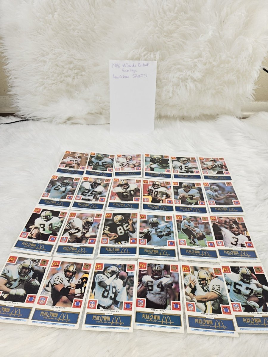 1986 - McDonald's Cards NFL New Orleans Saints (24) Blue Tab Unscratched MINT - Trading Cards - ThrowbackBuys - The Thrifty Gypsyy Shop