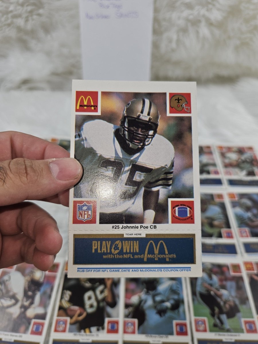 1986 - McDonald's Cards NFL New Orleans Saints (24) Blue Tab Unscratched MINT - Trading Cards - ThrowbackBuys - The Thrifty Gypsyy Shop