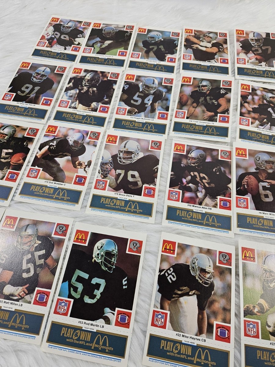 1986 - McDonald's Cards NFL Oakland Raiders (24) Blue Tab Unscratched MINT - Trading Cards - ThrowbackBuys - The Thrifty Gypsyy Shop