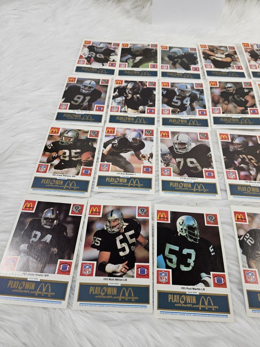 1986 - McDonald's Cards NFL Oakland Raiders (24) Blue Tab Unscratched MINT - Trading Cards - ThrowbackBuys - The Thrifty Gypsyy Shop