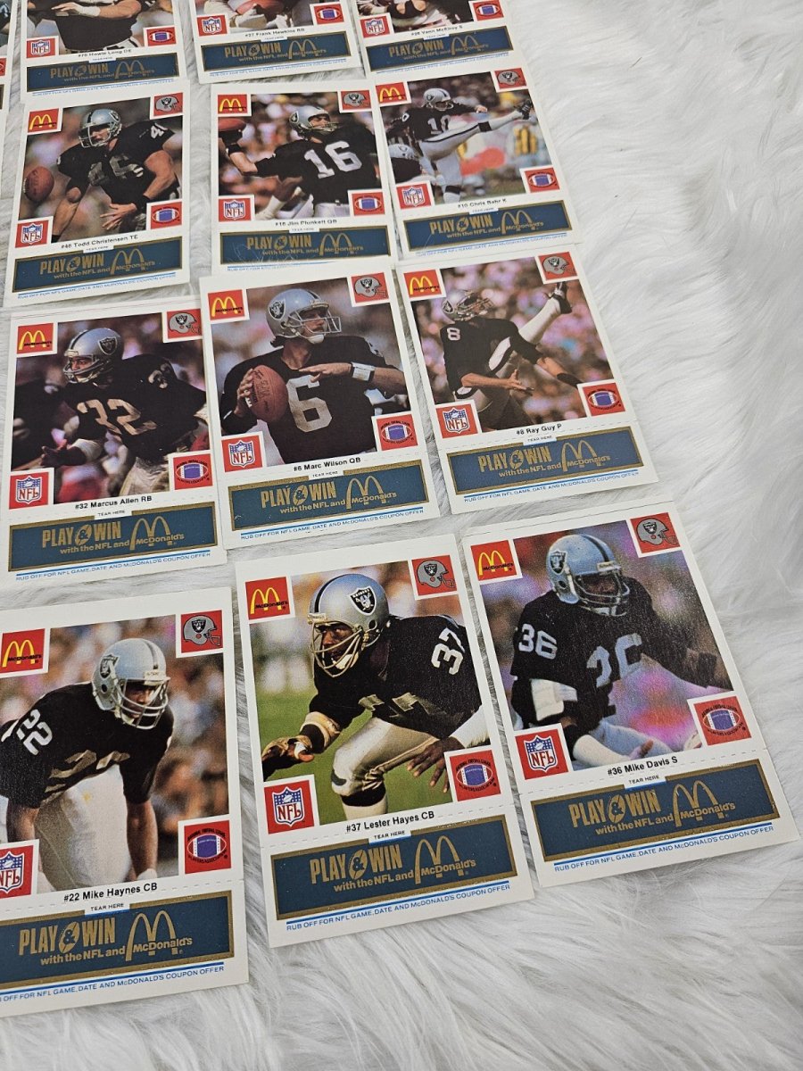 1986 - McDonald's Cards NFL Oakland Raiders (24) Blue Tab Unscratched MINT - Trading Cards - ThrowbackBuys - The Thrifty Gypsyy Shop