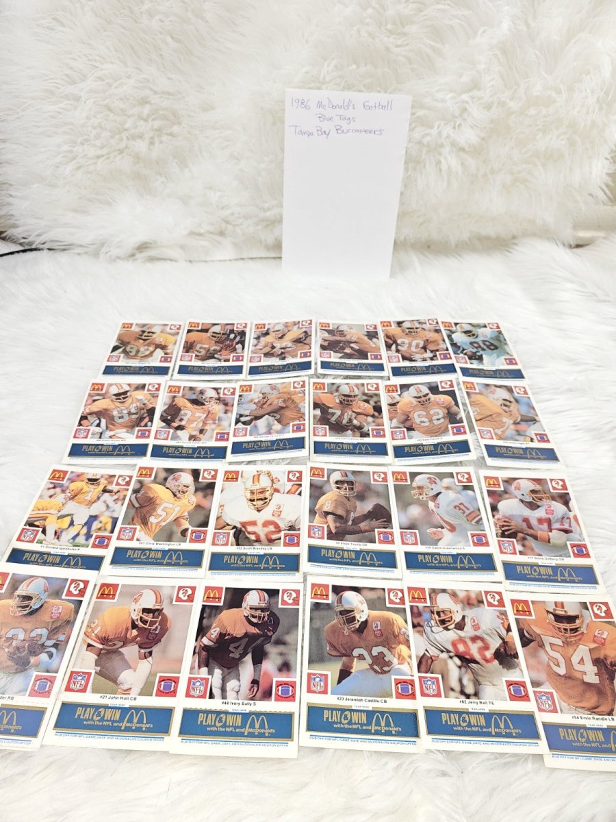 1986 - McDonald's Cards NFL Tampa Bay Buccaneers 24 Blue Tab Unscratched MINT - Trading Cards - ThrowbackBuys - The Thrifty Gypsyy Shop
