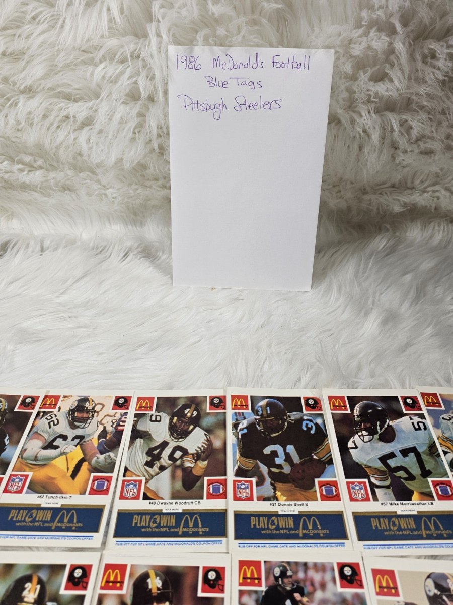 1986 - McDonald'sCards NFL Pittsburgh Steelers (24) Blue Tab Unscratched MINT - Trading Cards - ThrowbackBuys - The Thrifty Gypsyy Shop
