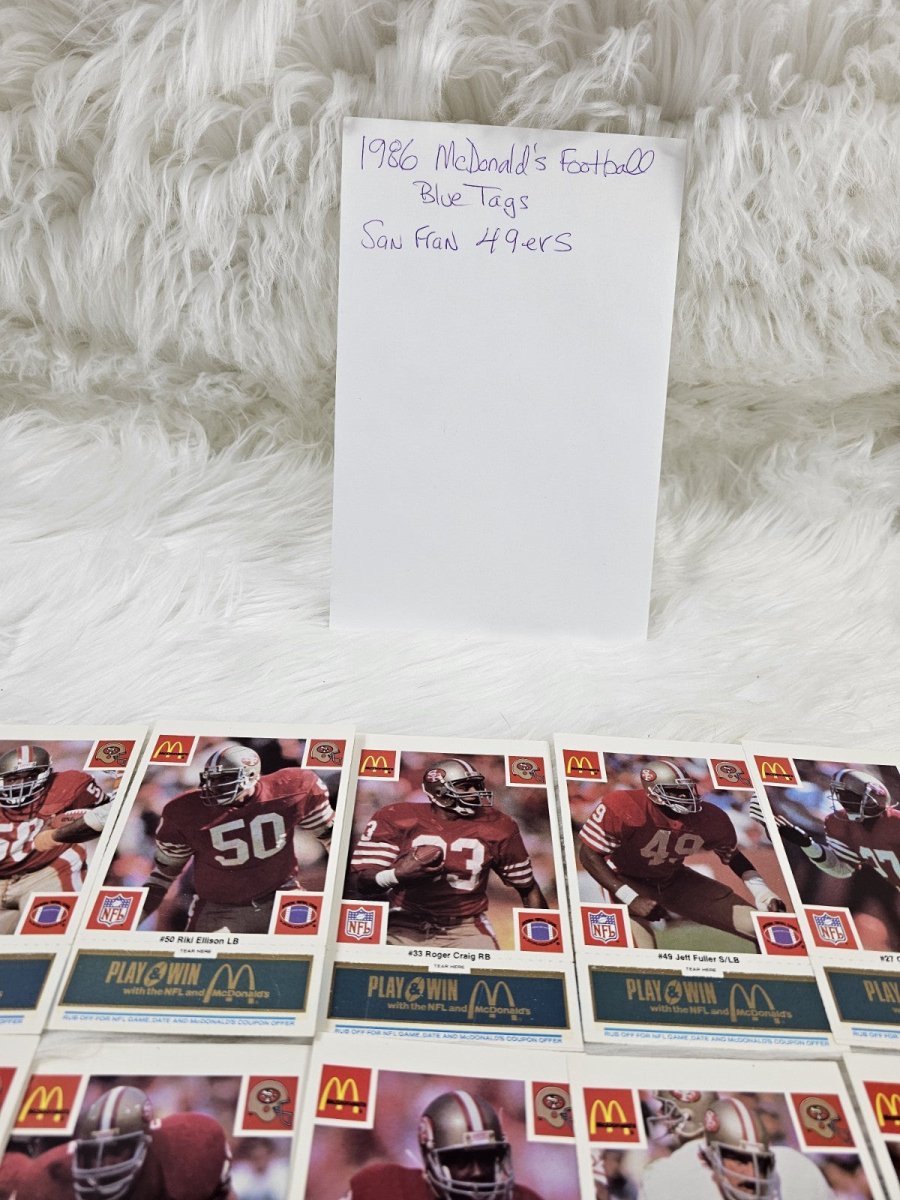 1986 Vtg McDonalds Cards NFL San Francisco 49ers (24) Blue Tab Unscratched MINT - Trading Cards - ThrowbackBuys - The Thrifty Gypsyy Shop