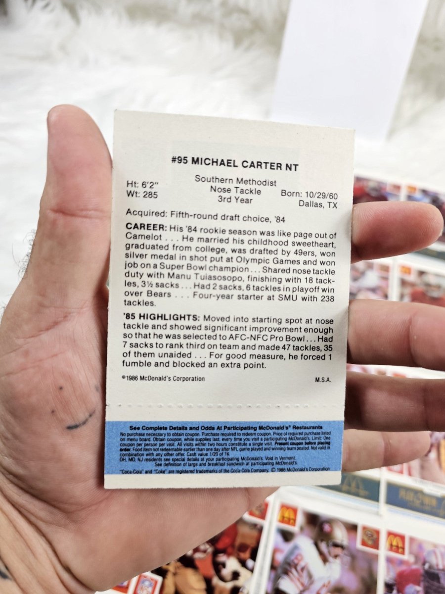 1986 Vtg McDonalds Cards NFL San Francisco 49ers (24) Blue Tab Unscratched MINT - Trading Cards - ThrowbackBuys - The Thrifty Gypsyy Shop