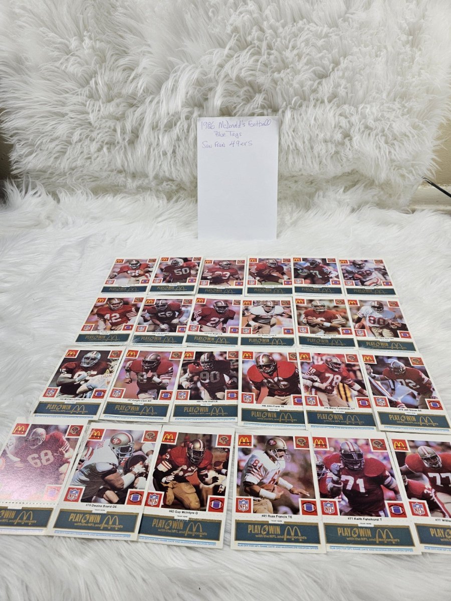 1986 Vtg McDonalds Cards NFL San Francisco 49ers (24) Blue Tab Unscratched MINT - Trading Cards - ThrowbackBuys - The Thrifty Gypsyy Shop