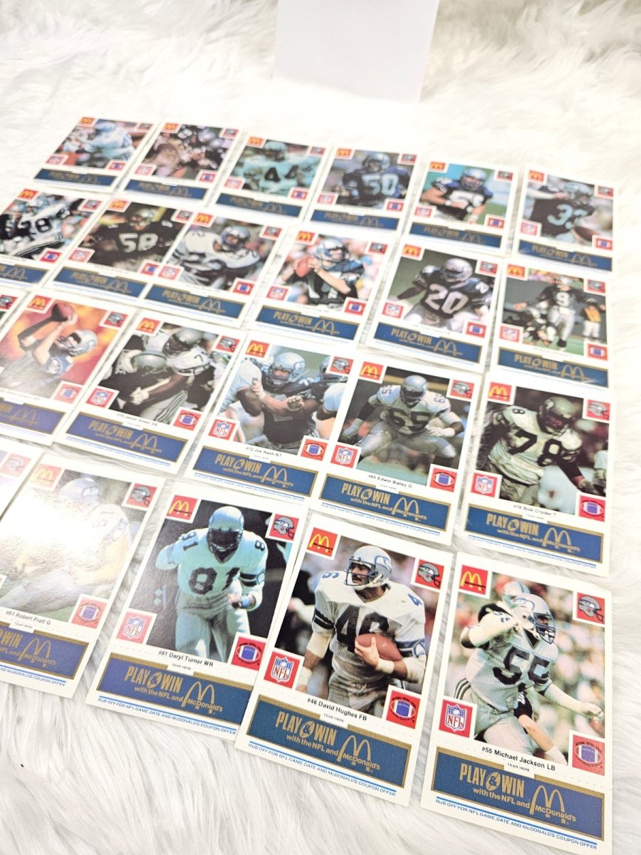 1986 Vtg McDonalds Cards NFL Seattle Seahawks (24) Blue Tab Unscratched MINT - Trading Cards - ThrowbackBuys - The Thrifty Gypsyy Shop